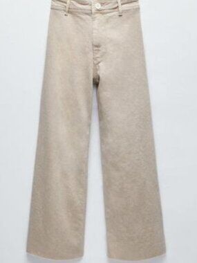 ZARA- ZW Marine Straight Jeans Stone (Tan) Size 6 (28)- Great Condition!